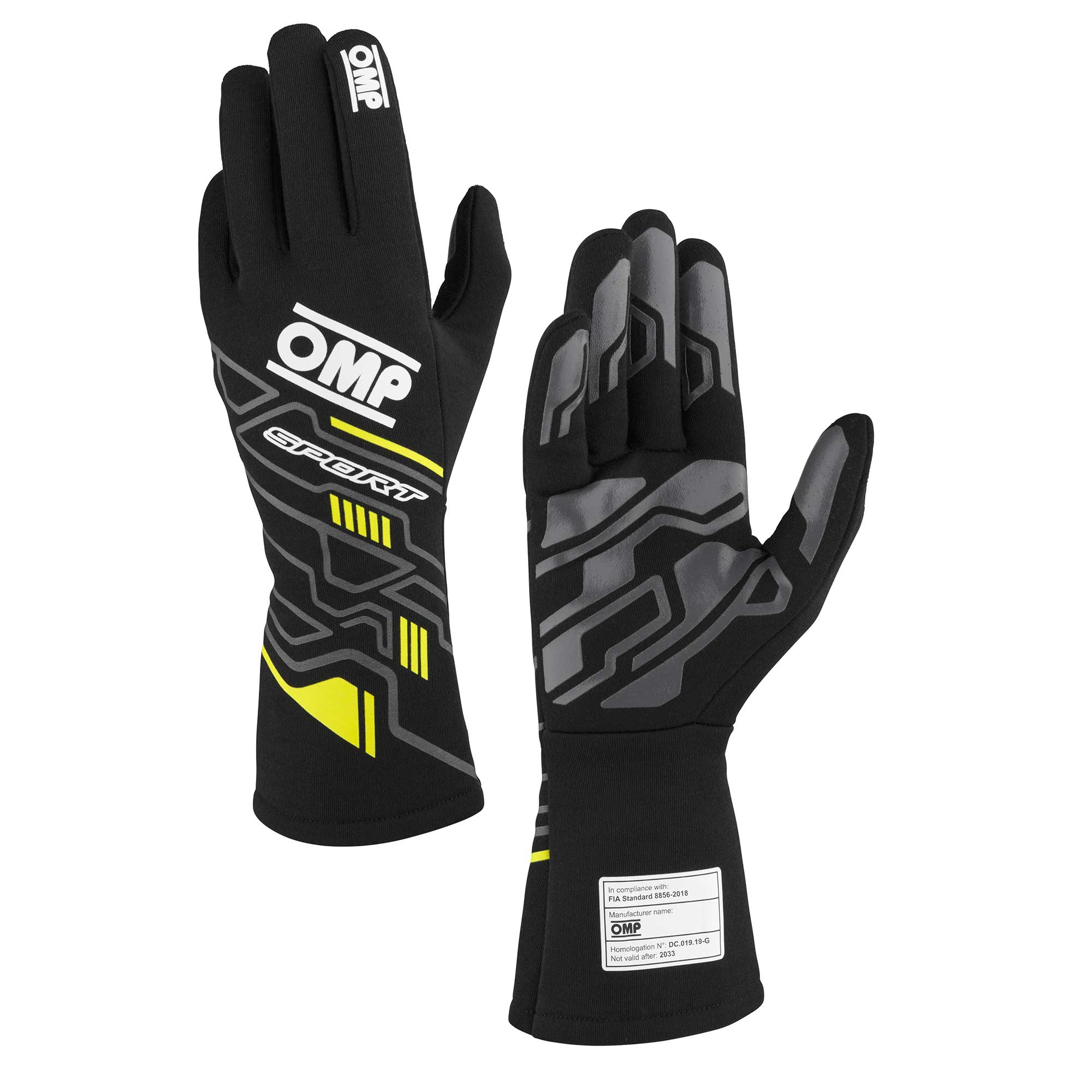 OMP Sport Glove Black-Yellow