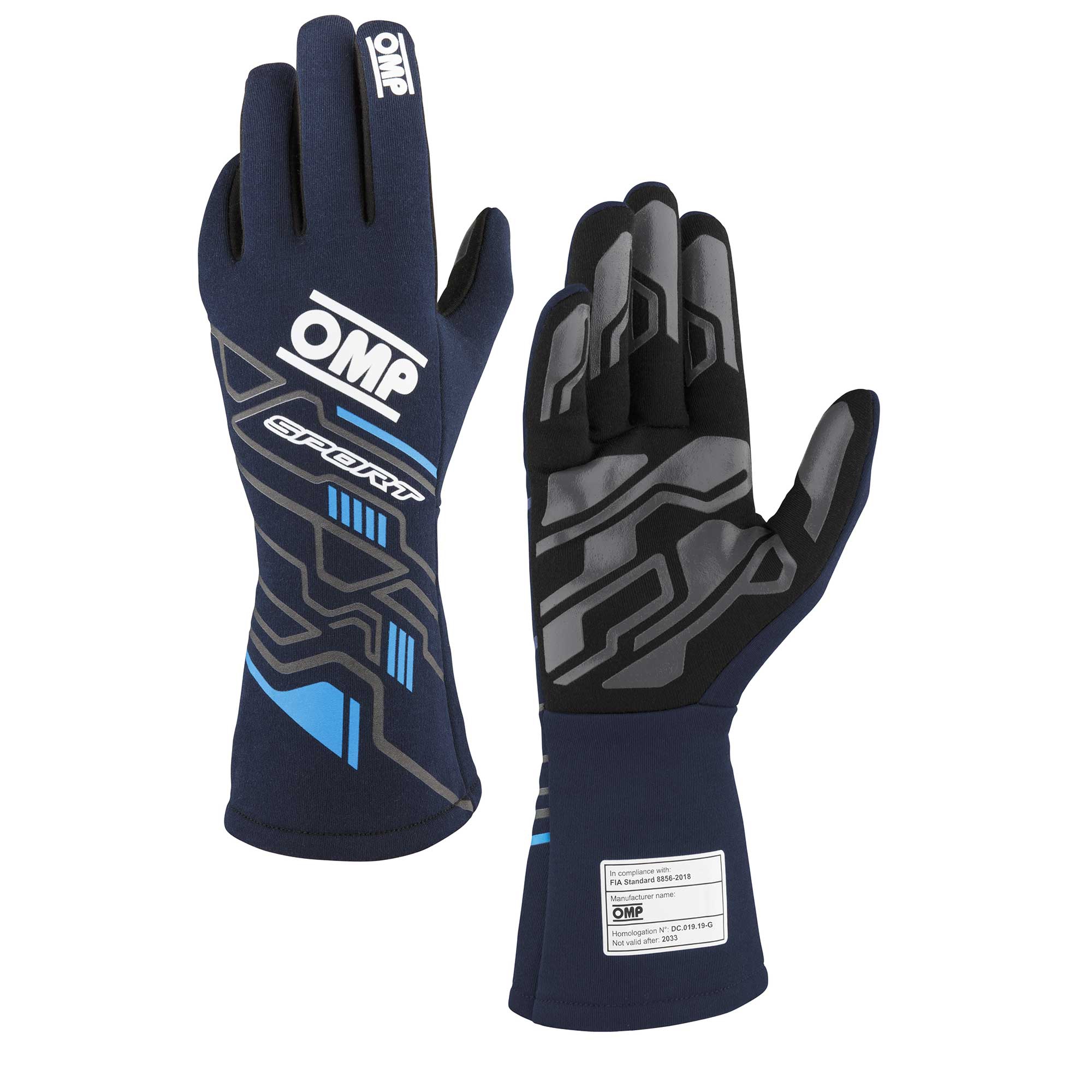 OMP Sport Glove Navy Blue-Cyan